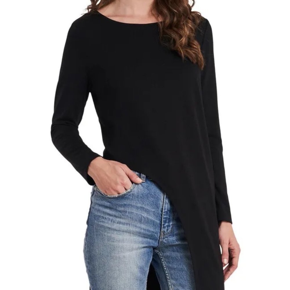 NWT Vince Camuto High/low Cutout Long Sleeve Tunic, Black